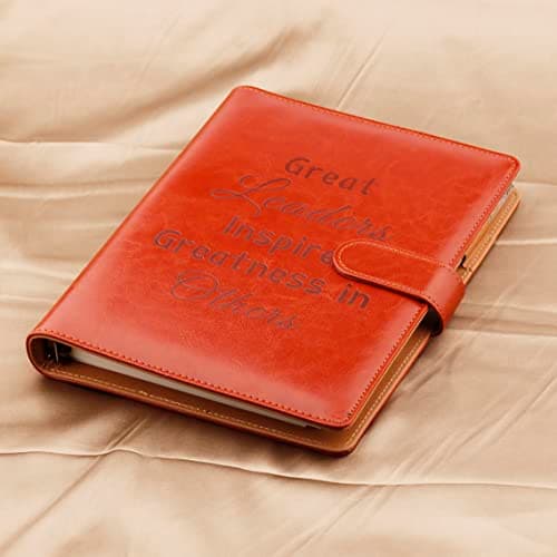 LBWCER Boss Appreciation Gift Mentor Notebook Great Leaders Notebook Leader Supervisor PM Mentor Retirement Gift Coworker Farewell Leather Journal Notebooks (Great S) - Thumbnail 5