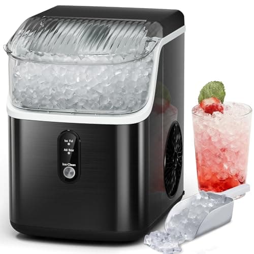 Antarctic Star Countertop Ice Maker with Soft Chewable Pellet Ice, 34lbs/24Hrs, One-Click Operation, Self-Cleaning Portable Peddle Ice Machine with Ice Scoop for Kitchen,Office,Bar,RV - Image 1