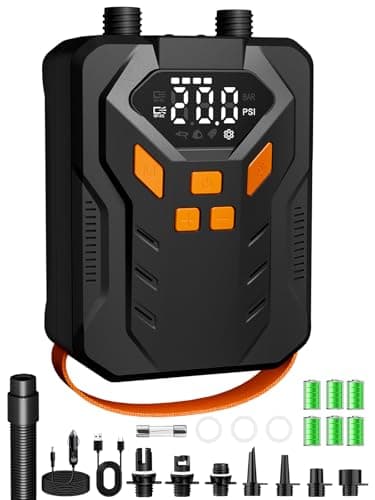 AIRSURE Electric Paddle Board Pump, 20PSI Portable Rechargeable SUP Air Pump, Dual Stage Inflation & Deflation, Auto-Off Air Compressor for Stand Up Paddle Boards, Surfing Kite, Tent, Boat, Kayaks