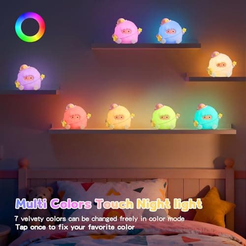 Baby Night Light, Touch Control Rechargeable Nursery Lamp with Dimmable Soft Light, Portable 3 Brightness Level and 7 Colors LED Nightlight for Kids Room, Breastfeeding, Sleep - Thumbnail 2