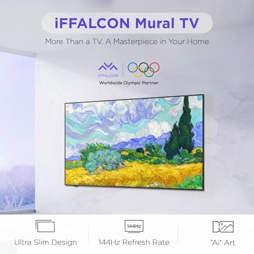 iFFALCON 65-Inch Class QLED 4K F75 Smart TV, Ultra-Slim 1.1'' Floating Picture Frame TV, Seamless Wall-Mount Installation | Dolby Vision IQ, 144Hz, Google TV, Alexa | Works w/Legacy Devices - Thumbnail 2