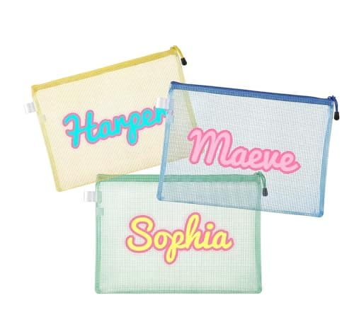 3pcs Personalized Clear Makeup Bag, Custom Name Waterproof Cosmetic Pouch, Zipper Transparent Toiletry Bag for Travel Beach Pool, Portable Small Organizer Case Gift for Women Girls Bridesmaid - Image 1