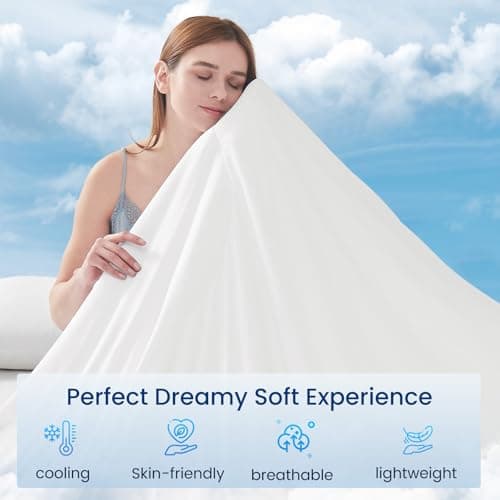 Topcee Cooling Comforter 90"x90"-Cooling Blanket Everlasting Cold Touch for Hot Sleepers-Q-max 0.35 Double-Sided Lightweight Design Summer Ice Blanket for Night Sweats-Grey Queen - Thumbnail 3