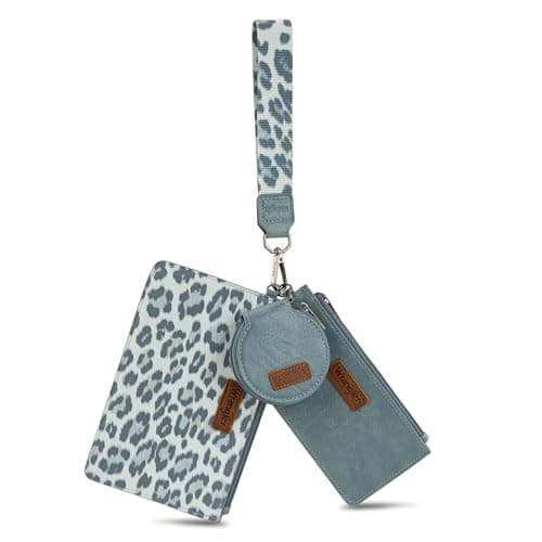 Montana West X Wrangler 3 Pocket Keychain Wristlet Dual Pouch Wristlet and Mini Coin Purse Wallet Large Capacity with Rfid Blocking Lining - Image 1