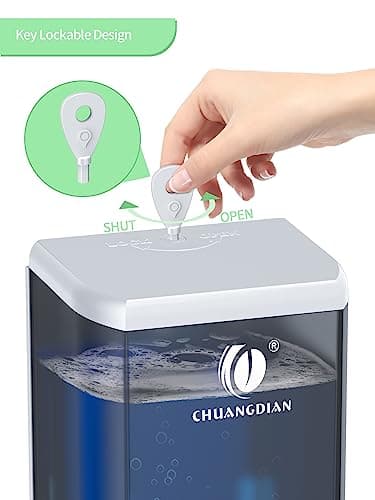 Hand Soap Dispenser Wall Mounted, 34oz (1000mL) Commercial Manual Refillable Liquid Soap Dispenser-White, CHUANGDIAN - Thumbnail 4