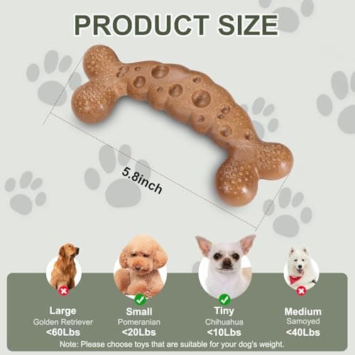 JoviQ Dog Bone Toy for Aggressive Chewers Tough Dog Chew Toys for Samll Breed to Keep Them Busy (Small-Under 20LBS, Milk) - Thumbnail 2