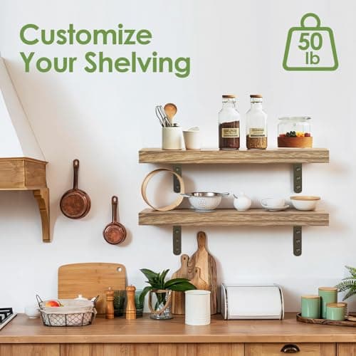 QHMCHLDZ Towel Racks for Bathroom-Wall Mounted Floating Shelves for Wall Bathroom Bedroom Kitchen Living Room, Hanging Book Shelves Decor Bathroom Organizer, 16 inch Solid Wood, Carbonized Wood Color - Thumbnail 5