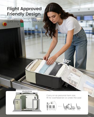 LOVEVOOK Travel Backpack for Women & Men, 40L Large Airline Approved Carry on Backpack for Travel, TSA Personal Item Travel Bag with 3 Packing Cubes, Waterproof Travel Essentials Bag fits 17" Laptop - Thumbnail 5