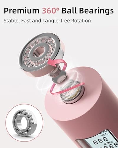 YOTTOY Cordless Jump Rope with Counter - Ropeless Jump Rope 2 In 1 with Large Cordless Ball-Weighted for Women with LCD Display (Pink) - Thumbnail 4