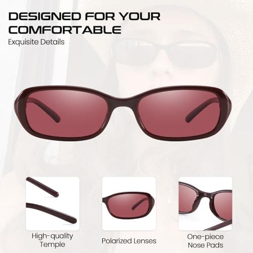 DreamCalf Retro Sunglasses for Women Men Vintage 90s Small Rectangular Sun Glasses 2026 Trendy Narrow Shades - Thumbnail 3