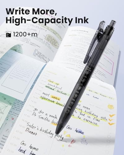 Four Candies 6Pack 0.5mm Black Ink Quick Dry Retractable Gel Pen Set, Cute Transparent Pastel Fine Point Note Taking Aesthetic lnk Pens, Comfort Grip Drawing Writing School Office Home - Thumbnail 2