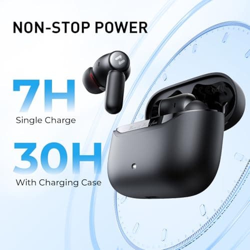 havit Wireless Earbuds Space NC01T, Easy to Use with Dual Device Connection, 6 Mic ENC Clear Calls, Stable Bluetooth, 30H Playtime, Comfortable Fit, Noise Cancelling, IPX5 Waterproof - Thumbnail 5