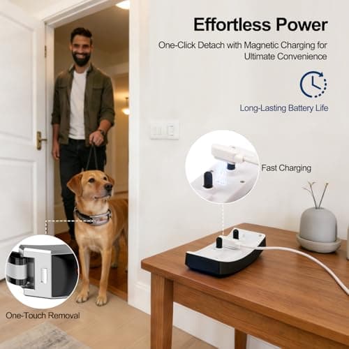 GPS Electric Dog Fence, Wireless Dog Fence, Subscription-Based System, Portable Fence for Outdoor Use, Rechargeable Waterproof Silicone Collar Adjustable for Dogs - Thumbnail 3