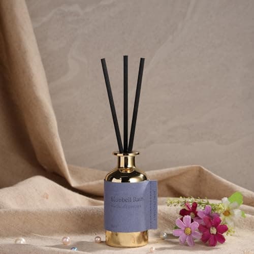 Reed Diffuser Set, Pretty Valley Home Diffuser 80Ml / 2.7 fl OZ Gift Box - Includes Reed Diffuser Sticks, Long Lasting Fragrance Oil and Glass Bottle for Office Living Room Decor (Bluebell Rain) - Thumbnail 2