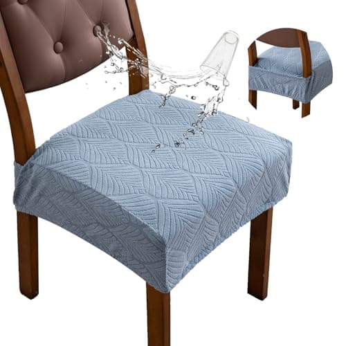 YUEANG Removable Washable Dining Chair Seat Covers Set of 2,Stretch Jacquard Chair Seat Cushion Protector Slipcovers, Rear Covers