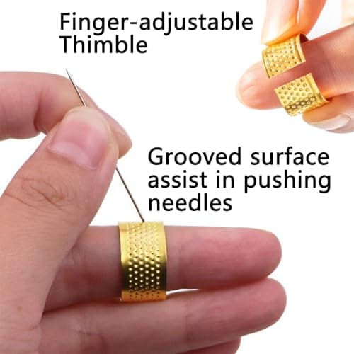 48Pcs Sewing Tool Set with 2 Edge Stitch Lock & Sewing Gauge, Big Eye Steel Sewing Needle Kit with Portable Zipper Case, Threader and Needle Repair Kit Stainless Steel Needles for Hand Sewing - Thumbnail 4