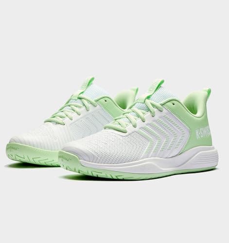 K-Swiss Women's Ultrashot Light Pickleball Tennis Shoe - Lightweight Court Shoes Lateral Movement Stable Support, White/Green 10 M - Thumbnail 2