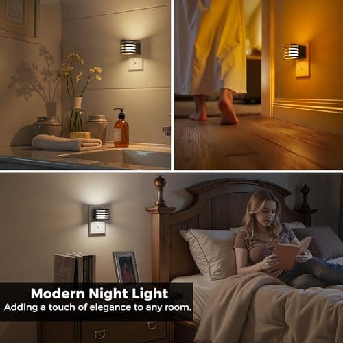 L LOHAS LED Night Light, 2 Pack 3CCT Night Lights Plug into Wall, Amber/3000K/5000K Adjustable Color Temperature Night-Lights, Dimmable Nightlight with Dusk to Dawn Sensor for Bedroom Hallway Bathroom - Thumbnail 6