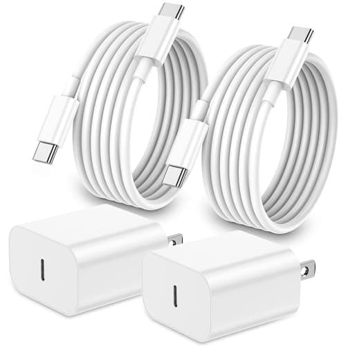 iPhone 17 16 15 Charger Fast Charging,2Pack 20W Apple iPad USB C Wall Chrager Block with 6FT USB C to C Cable for iPhone 17/Pro/Pro Max/17 Air/ 16/16 Pro/16 Pro Max/15/Plus/Pro/Pro Max (White) - Image 1