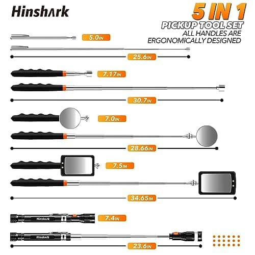 Fathers Day Gift for Husband Dad, Gifts for Men Extendable Telescoping Magnetic Pickup Tools Set, Anniversary Birthday Gift for Men Husband Him, Fathers Day Gift from Daughter Wife, Cool Gadgets Tools - Thumbnail 5
