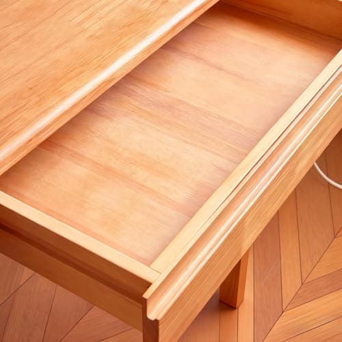 SUSVQLXG 47"x24" Solid Wood Desk with Drawers,Wood Writing Desk for Small Spaces, Home Office Desks for Work,Gaming Study PC Desk for Bedroom,Student Computer Desks(Natural Wood Color, 47 inch) - Thumbnail 6