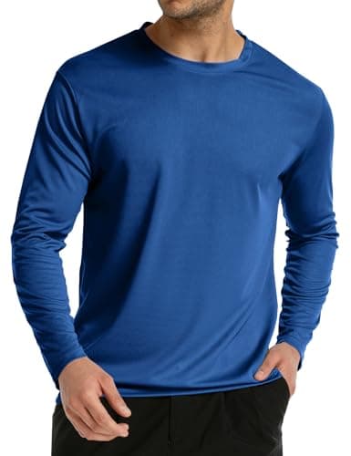 Long Sleeve Rash Guard for Men: Mens Dri Fit Sun Protection Fishing Tee SPF Shirts UPF 50+ Uv Cooling Moisture Wicking Thermal Quick Dry Men's t Shirt for Work Swim Workout Running Gym Athletic Navy - Image 1