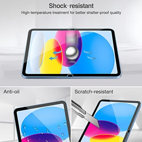 ProCase 2 Pcs Screen Protector for iPad A16 2025 11th Generation 11 Inch/iPad 10th 2022 10.9 Inch, Tempered Glass Film Guard -Clear - Thumbnail 5