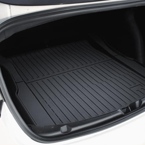 CARENTR 2021-2023 Tesla Model 3 Highland Floor Mats, Custom-Fit All-Weather TPE Full Set with Cargo Liner & Trunk Mat Accessories (2021-2023 Model 3 Full Floor Mat Kit Set of 6) - Thumbnail 6