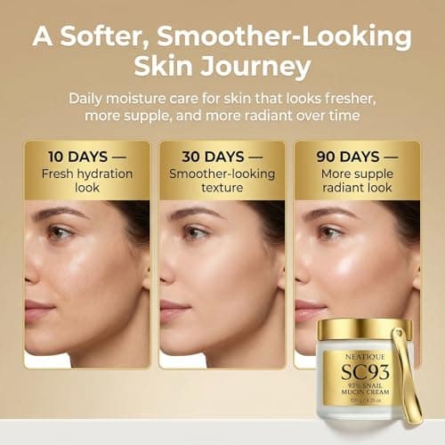 Neatique Snail Mucin Cream 93% for Skin Care, Intense Hydration & Dryness, SC93 Snail Mucin Moisturizer 120g, Natural Snail Secretion Filtrate & Non-GMO, Fast Absorbing & Non-Sticky, 4.23oz - Thumbnail 6