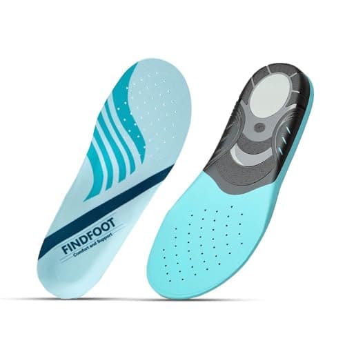 Hard and Durable Orthopedic Arch Support Shoe Insoles for Foot (Blue, 9)