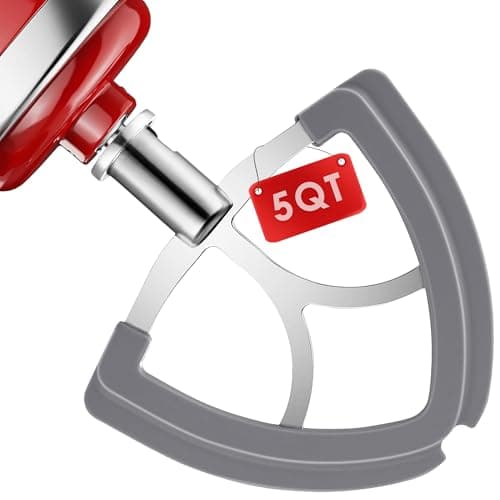 Flex Edge Beater for KitchenAid 4.5-5QT Tilt-Head Mixer, Stainless Steel Flat Beater Paddle Attachment with Food-Grade Silicone Scraper, Dishwasher Safe, for Kitchen Aid Mixer Accessories - Image 1