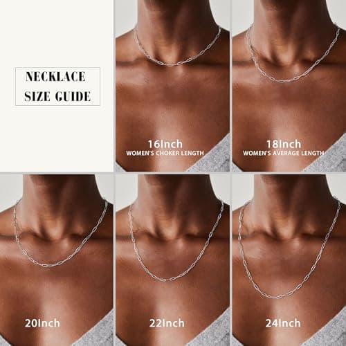 IEFWELL Silver Chain Necklace for Women - 3.5mm Sterling Silver Paperclip Chain Necklace, 18 inches Sturdy Hypoallergenic Chains, Jewelry Gifts for Her Men - Thumbnail 5