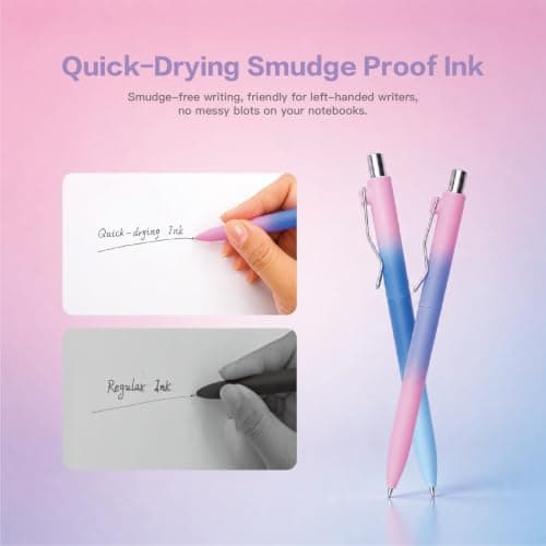 WY WENYUAN Cute Pens, Pastel Ballpoint Pens Bulk, Fine Point Smooth Writing Pens, Colorful Pens, Black Ink 1.0 mm Journaling Pen, Office Supplies for Women & Men, Note Taking - Thumbnail 4
