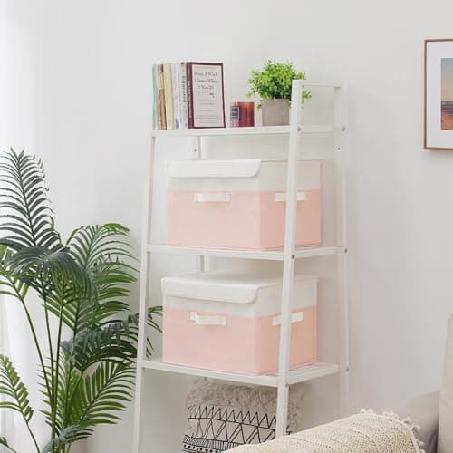 GRANNY SAYS Storage Baskets with Lids, Decorative Storage Boxes, Clothes Storage Bins for Closet, Foldable Storage Organizers, Pink, 2-Pack - Thumbnail 3