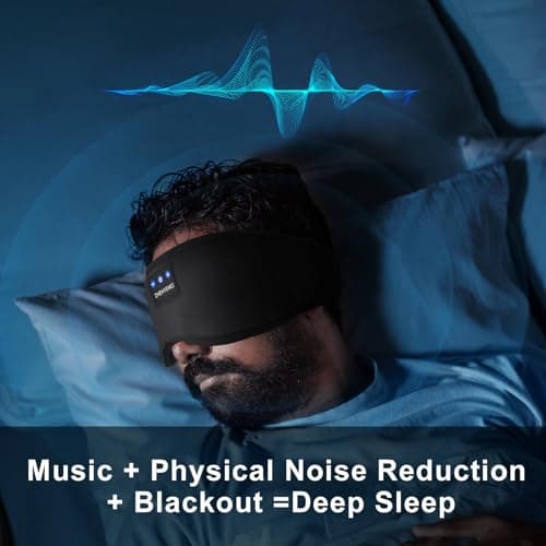Deep Sleep Mask with Bluetooth 5.4 Headphones - Blackout Sleeping Mask Side Sleeper Eye Masks Earphone Rechargeable Headband Wiless Music Ear Muffs Portable Travel Essentials Gift for Women Men Mom - Thumbnail 3