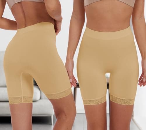 BATHRINS Slip Shorts Seamless Smooth Lace Under Shorts Anti Chafing Underwear for Women Under Dresses - Thumbnail 3