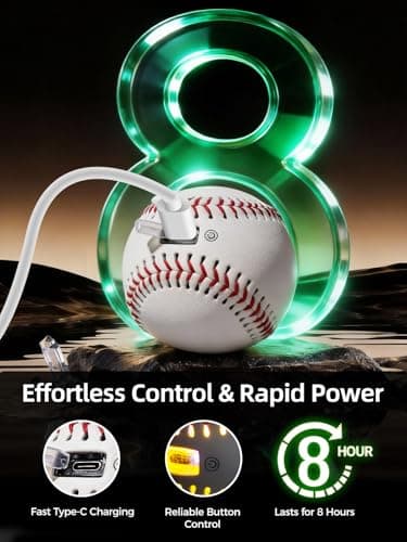 AIYUNDI Light Up & Glow-in-The-Dark Baseball with Bluetooth Speaker, Sports Gifts for Baseball Fans, Boys 8-12, Teens & Adults, Unique Accessories - Thumbnail 5