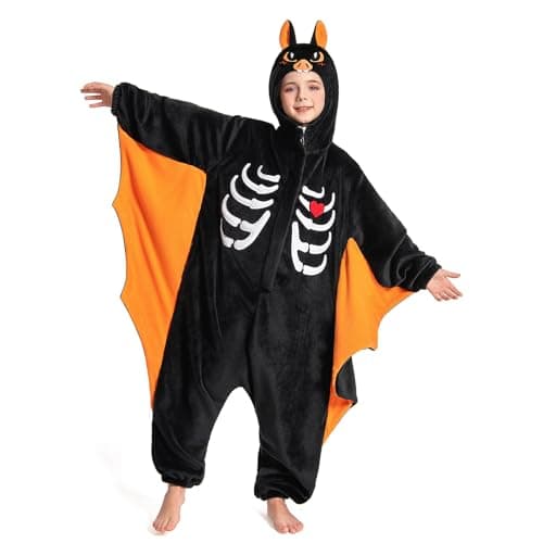 OLAOLA Bat Kids Onesie, Unisex Animal Onesies, Plush Cosplay Pajamas for Girls Boys, One-Piece Sleepwear Halloween Costume - Image 1