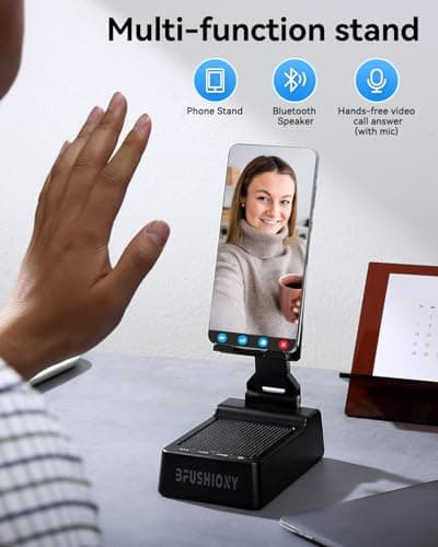 Father's Day Gifts for Dad, Birthday Gifts for Men Women, 4 in 1 Cell Phone Stand with Bluetooth Speaker Dual Connect, Stocking Stuffers White Elephant Gifts for Adults (2 Pack) - Thumbnail 3