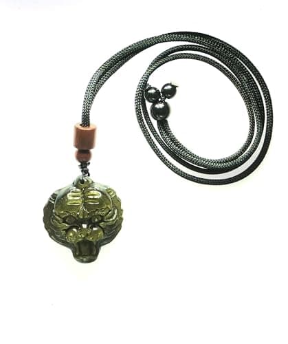 Vansruyi Tiger Obsidian Necklace Pendant with Adjustable Cord in 16-25inch for Women or Men Choker Handmade Hippie Necklace Jewelry Healing Crystal Dainty Cute Gifts for Bestfriend&Birthday Black - Image 1