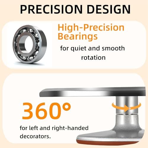 12-Inch Aluminum Alloy Cake Turntable for Frosting, Ultra-Smooth Rotating Icing Stand with Non-Slip Base, Heavy-Duty Decorating Rotating Cake Stand for Baking, DIY Crafts, and Cake Decoration - Thumbnail 3