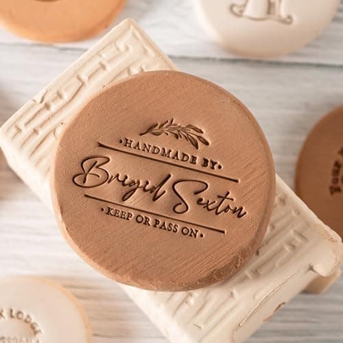 Personalized Pottery Stamp for Clay, Custom Pottery Stamps for Clay, Personalized Clay Stamp,40 Styles,4 Sizes, HandCrafter Potters Lovers Gift(1.5Inch) - Thumbnail 2