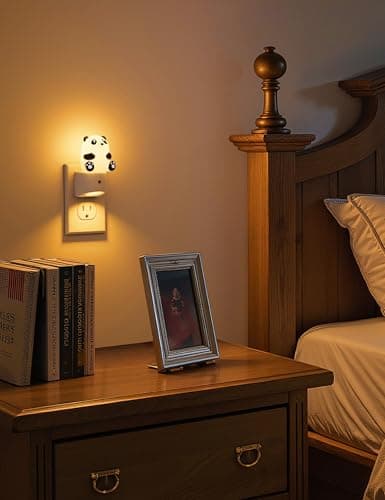 L LOHAS LED Night Light for Kids, 3D Panda Night Light Plug in, Dusk to Dawn Nursery Night Lights, RGB+Soft White 3000K, 3 Lighting Modes, Room Decor, Children - Thumbnail 6