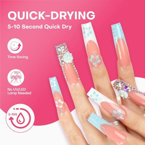 LOVFUL Extra Srong Brush on Nail Glue for Press Ons, Super Strength Nail Adhesive for Acrylic Press on Nails Tips - Salon Quality, Quick Drying, Long Lasting, Easy&Precise Application(7g/0.25oz) - Thumbnail 4