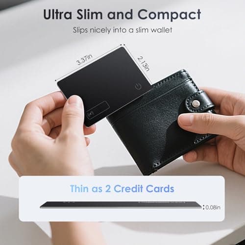Wallet Tracker Card 2 Pack - Compatible with Apple Find My iOS Only, Bluetooth Tracker, 0.08in Slim, IP68 Waterproof, Item Locator for Luggage, Passports, Purse, Gift for Men Women - Thumbnail 4