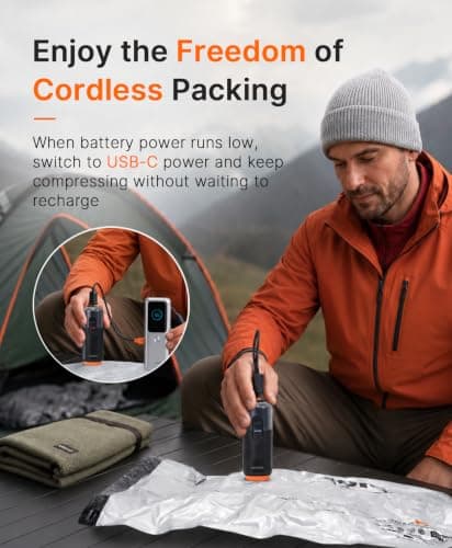Vacbird 10 Pack Vacuum Bags for Travel with USB & Battery 2-in-1 Rechargeable Cordless Pump, Vacuum Seal Compression Packing Bags for Luggage and Suitcase, Space Saver for Travel Clothing Storage - Thumbnail 4