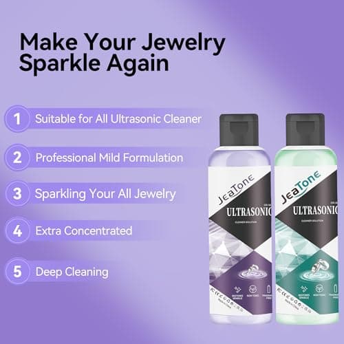 Ultrasonic Jewelry Cleaner Solution for Ultrasonic Cleaner Machine, Professional Cleaning of Jewelry, Diamonds, Gold, Silver, Remove Odors, Discoloration & Stains 2 Pack 4oz - Thumbnail 3