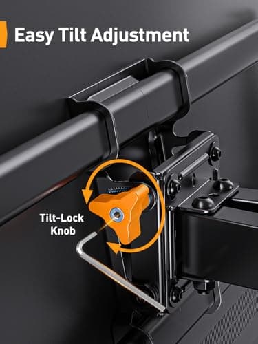 Perlegear UL Listed Full Motion TV Wall Mount for 42-90" TVs up to 132lbs, Heavy Duty TV Mount with Dual Articulating Arms, Tool-Free Smooth Tilt, Swivel, Fits 16" Studs, Max VESA 600x400mm, PGLF8 - Thumbnail 4