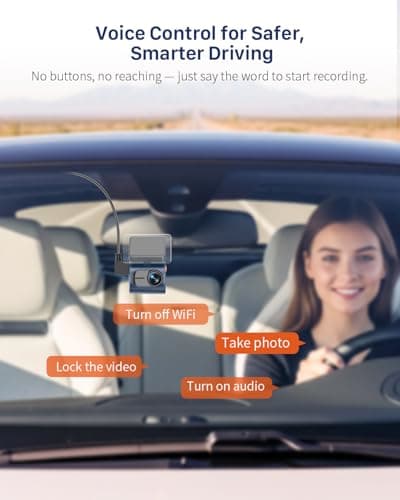 KAWA 2K Dash Cam for Cars with Voice Control - Stealth Display Tiny Dashcam Front Included 32GB Micro SD Card, Super Night Vision, 1296P QHD, G-Sensor, Built in WiFi & App Car Camera - Thumbnail 3