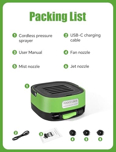 Portable Cordless Electric Sprayer with 3.2 Gal Water Tank, Auto-Retract & Any-Length Lock Hose Reel, Portable Pressure Washer for Rinseless Car Wash, HVAC Coil Cleaning, Pet Care, and Camping Shower - Thumbnail 6